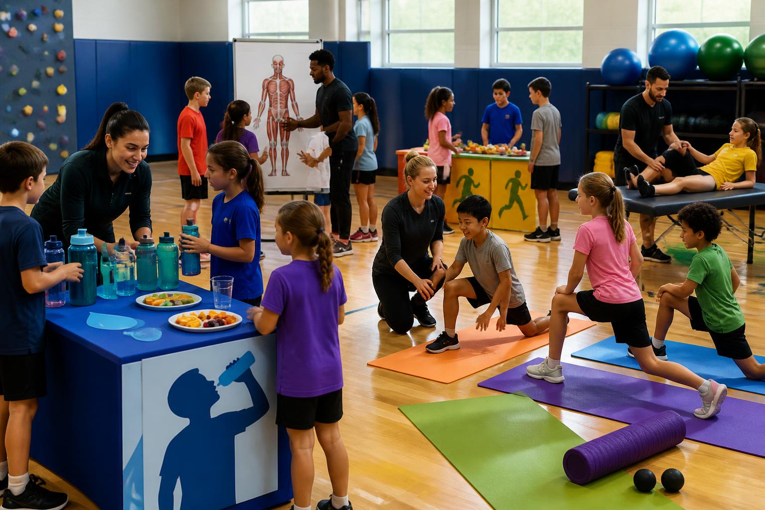 Young athletes at an interactive BODY SMART workshop